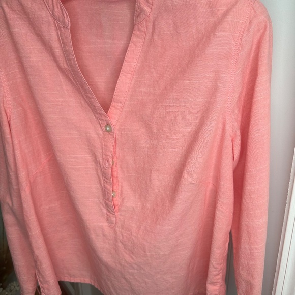 Riders by Lee quarter sleeve button up women’s small coral lightweight casual - Picture 3 of 4